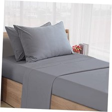 Cot Sheets 30" x 75" x 9", 4 Piece Cot Sheet Set, Cot Size Cot 1 Pack Grey