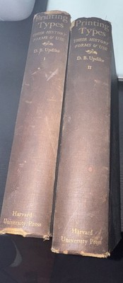 Printing Types 2 Vol by Daniel Berkeley Updike 1927 First Edition Third Printing