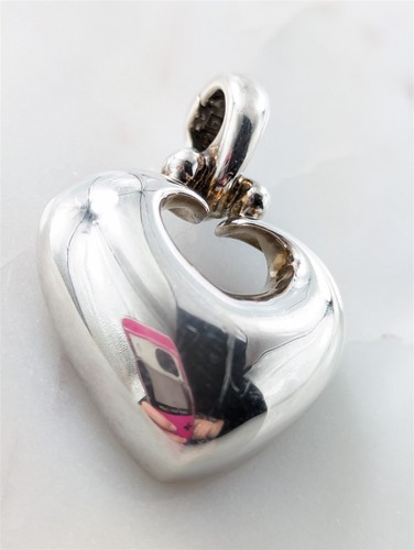 Espo Sig Vintage Solid Sterling Magnet Hinge Clasp Heart Pendant 20.4 Grams