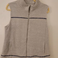 Escape By Habitat Vest Women's Med Frosted Polar Fleece Zip Up Mock Neck...