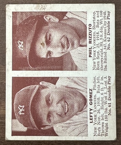 Lefty Gomez, Phil Rizzuto card from 1941 Double Play