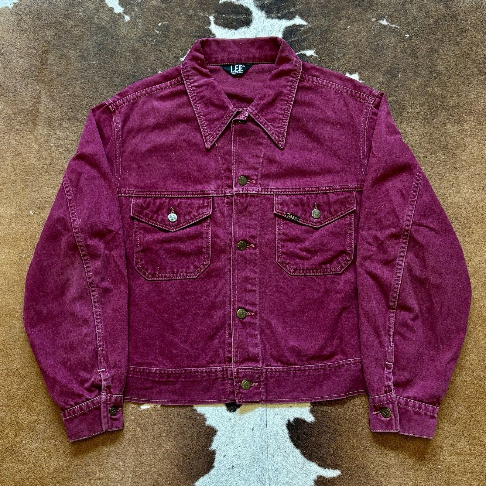 Vintage 60s/70s Lee Moleskin Trucker Jacket Made In USA Size Large Rare Purple