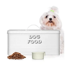 Plexon Dog Food Storage Container with Scoop, Metal Dog Food Contai... Fast Ship