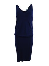 Lauren by Ralph Lauren Women's Overlay Dress (M, Navy) 190866643500