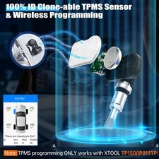 XTOOL TS100 TPMS Sensor, 315Mhz/433MHz TPMS Tire Pressure Monitoring Sensor Fits
