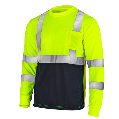 5er-Pack Hi-Vis Sicherheit Arbeitskleidung Langarmshirt Top reflektierendes Band zweifarbig - Bild 11 von 26