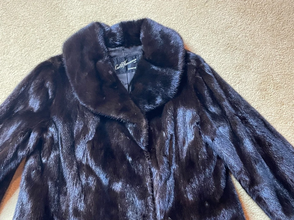 Vintage 40s 50s Carl Herrmann Furs Mink Coat Women's Shawl Collar Short Jacket L - Image 2 of 4