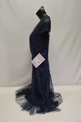 NWT JS Collections Alyssa Godet Cocktail Navy Dress Size 2 | eBay