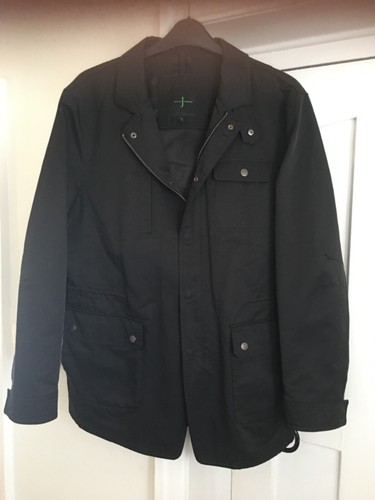 JASPER CONRAN Mens Black Waterproof Zipped Jacket Large 42-44" chest, pockets