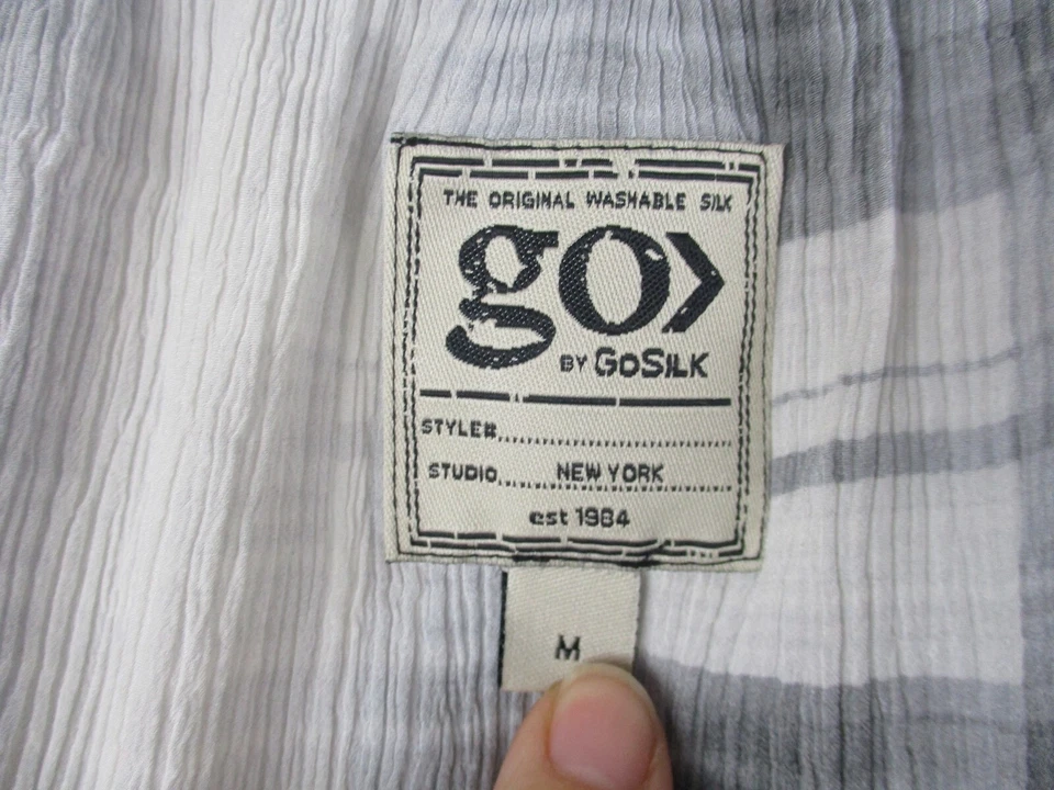 Go by Go шелк женщин Топ блузка черный белый печать M холодный shoudler - Изображение 3 из 4