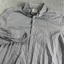 Charles Tyrwhitt Shirt Mens 17/33 White Check Slim Fit Long Sleeve Button Down