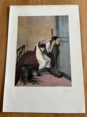 1900s french colour caracature print .  well i declare !