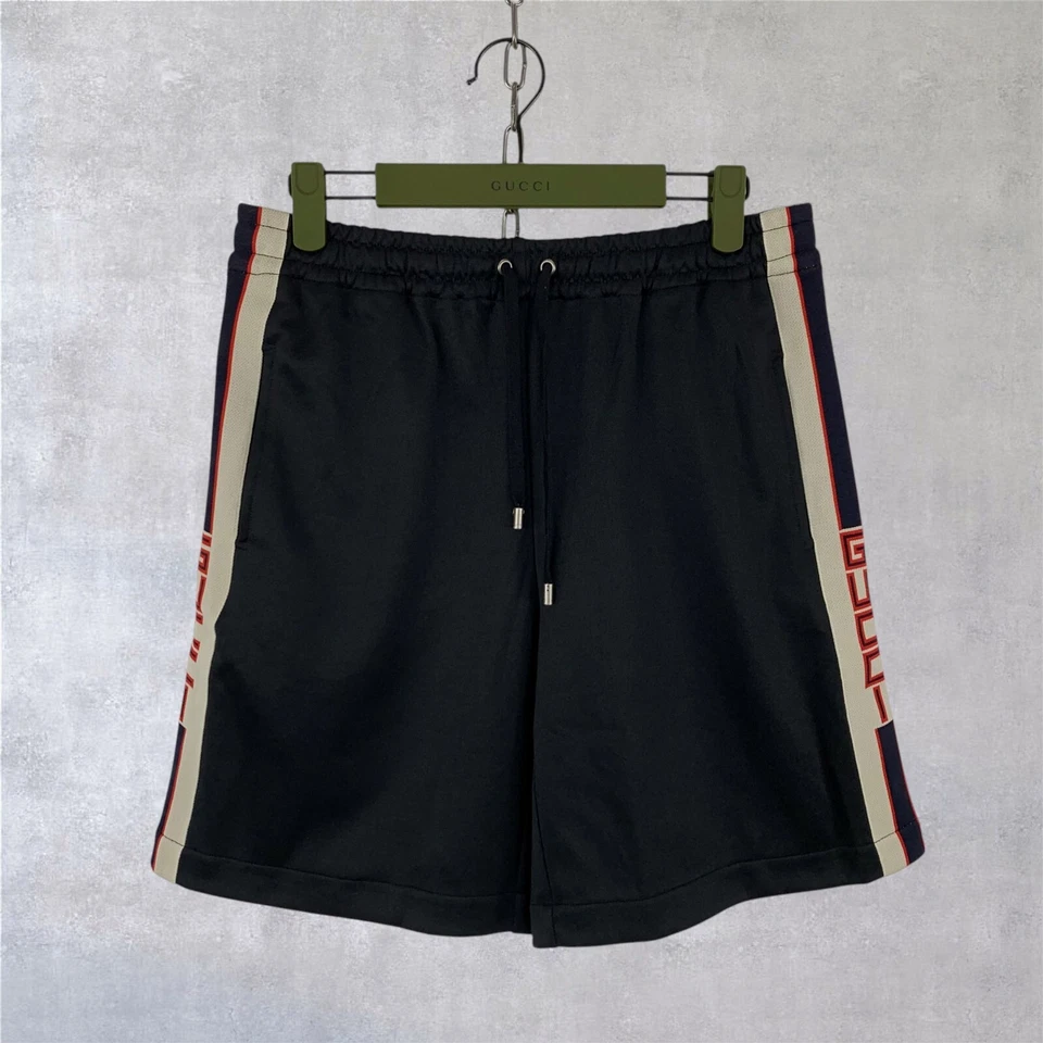 Gucci GG Side Logo Webbing Trimmed Technical Jersey Shorts Black Size M - Image 2 of 4