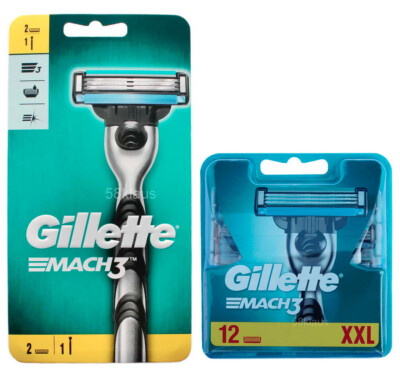 Gillette Mach3 Rasierer Nassrasierer Rasierapparat Set inkl. 14 Rasierklingen 