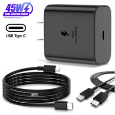 Universal 45W Fast Charging USB Type C Wall Charger 6FT Cable For Samsung Galaxy