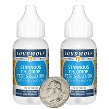 Stannous Chloride Solution / 2 Fl Oz / 2 Bottles / Tests for Au, Pt, Pd / USA