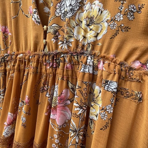 Free People Cherry Blossom Long Sleeve Floral Mini Dress In Topaz Combo Size XS - Picture 5 of 21