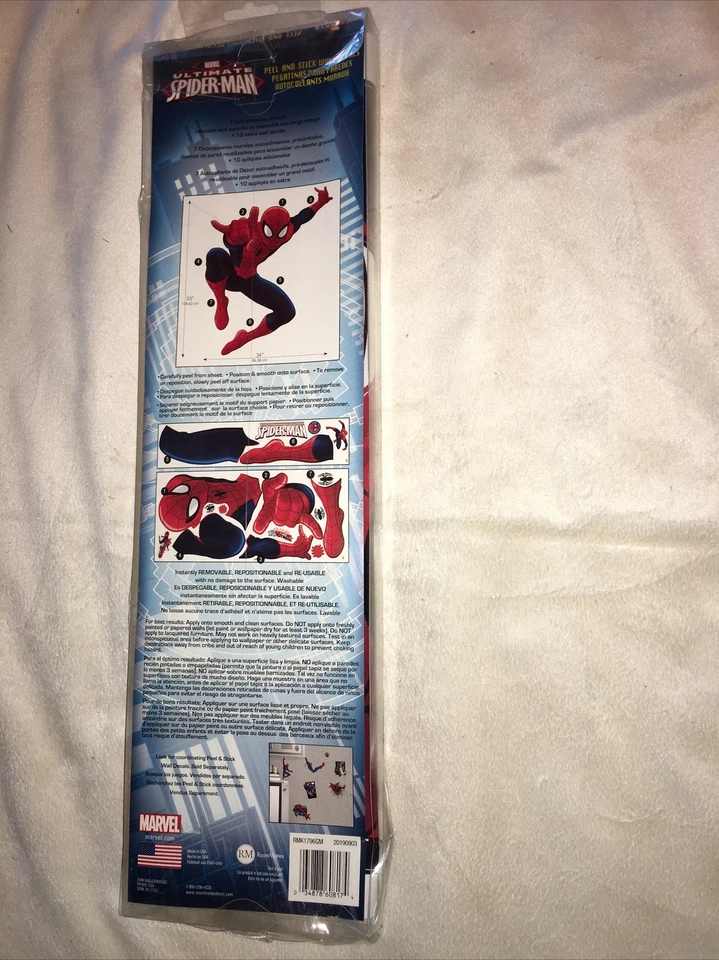 MARVEL Spiderman Peel & Stick Mural 17 WALL DECALS RMK1796GM New - Image 4 of 4