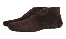 PRADA DESERT BOOTS LACE-UP SHOES 2TD001 BROWN LEATHER NEW US 8 EU 41 41,5