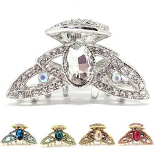 NEW Medium Size Austrian Crystal Rhinestones Metal hair clip jaw Clamp hairpin