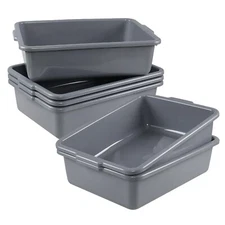22 Liters Commercial Bus Tubs Plastic Utility Tote Dish Wash Basin Box, 4/6 Pack