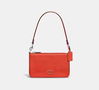 NWT Coach Pouch Bag With Signature Canvas CJ797 | eBay