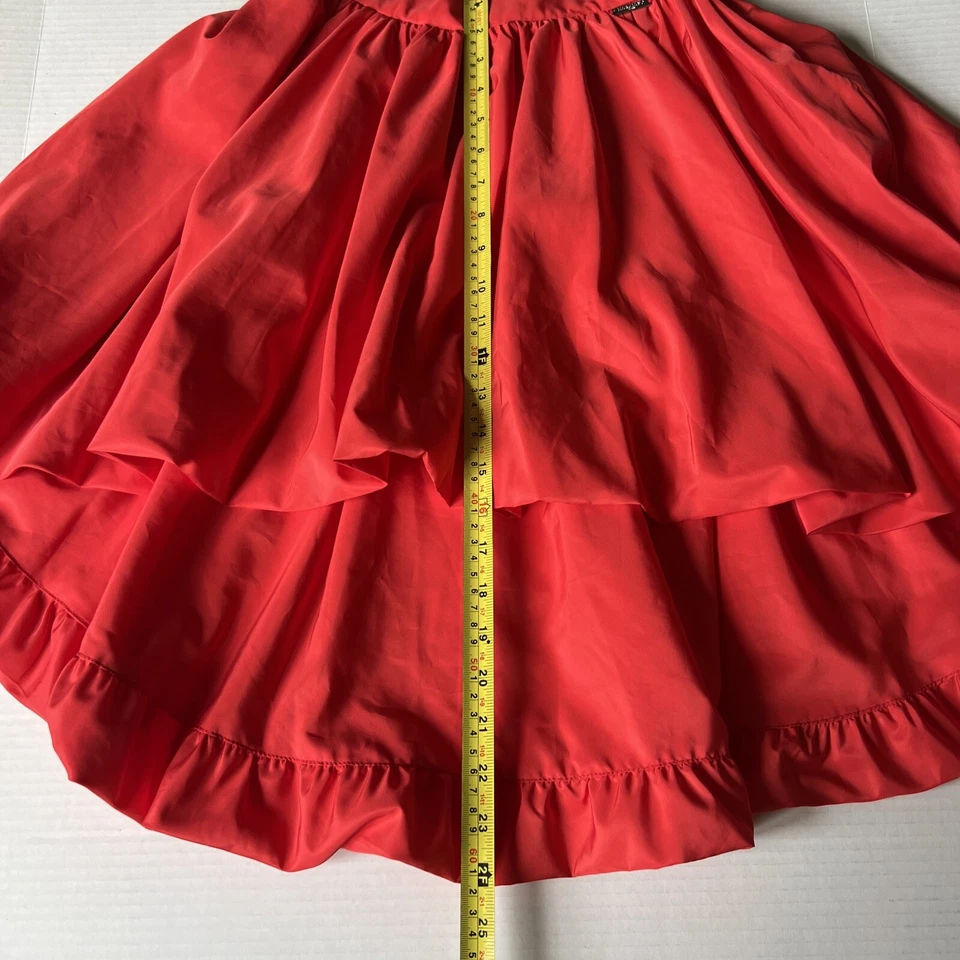 Marciano Guess 💖 Falda Alta Baja Roja Brillante 6-8/S Cintura Elástica Ligera💖 Foto 4 de 4