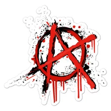 Anarchy Paint Splatter, Vinyl Decal Sticker, Indoor Outdoor, 3 Sizes, #8623