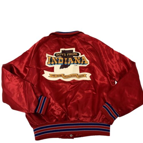 Vtg 70 80's Aristo Jac SHINY Red SATIN Bomber Boys