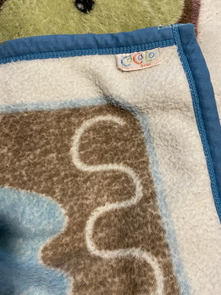 Cobertor de bebê de pelúcia COCALO Peek A Boo Monster segurança Lovey marrom azul verde - Imagem 2 de 2