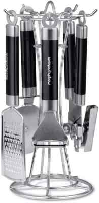 Morphy Richards Edelstahl Servieren Kochen Küchenutensilien Set - SCHWARZ