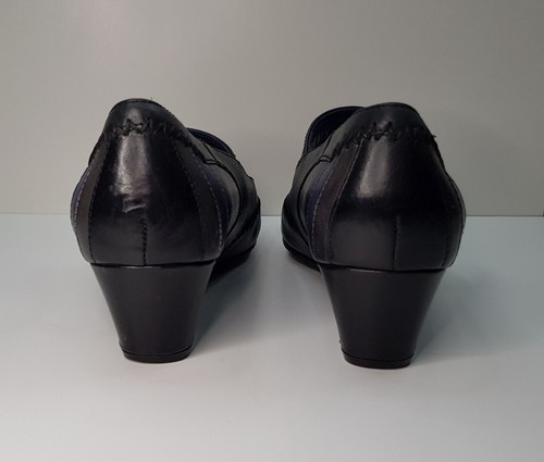 HOTTER NAVAJO 5UK EUR38 WOMENS BLACK LEATHER LOW HEELED MARY JANE COURT SHOES - Picture 9 of 24