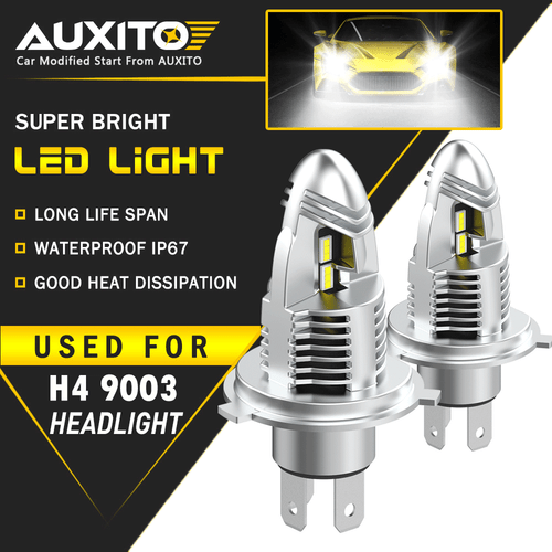 2x H4 9003 HB2 Super White LED Headlight Bulb Conversion Kit High Low Beam Q10EA