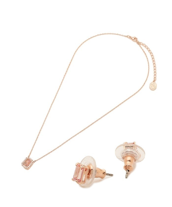 SWAROVSKI Millenia ピンク ローズゴールド セット 5620548 Millenia set, Octagon cut, Pink, Rose gold-tone plated