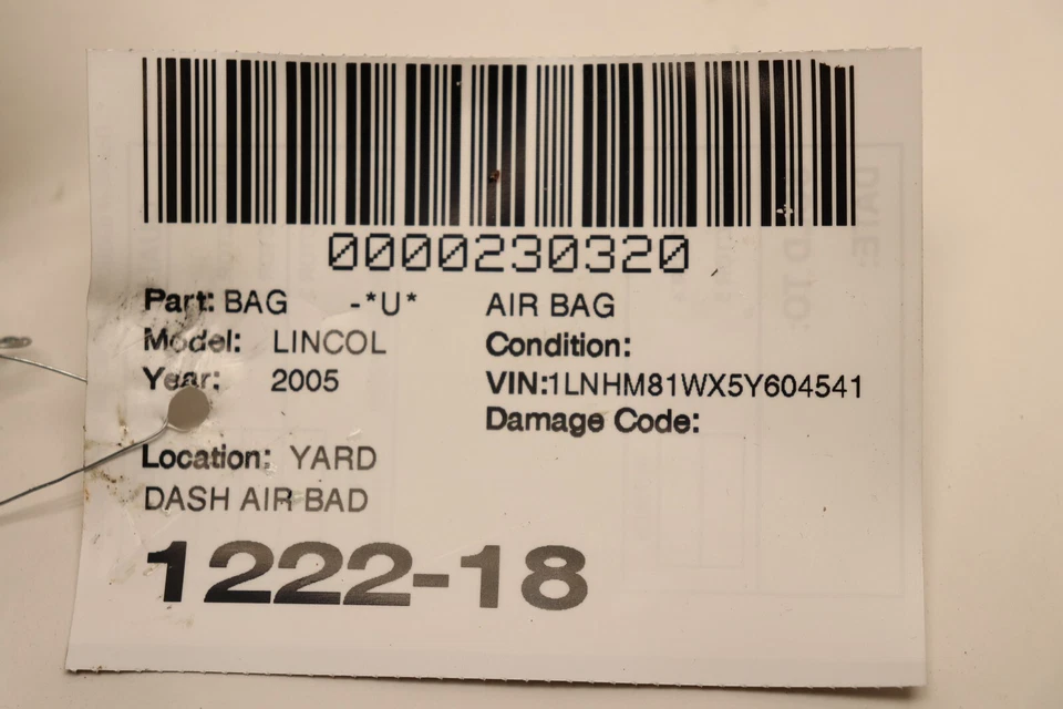 2005 LLINCOLN TOWN ПРИБОРНАЯ ПАНЕЛЬ АВТОМОБИЛЯ ПРАВАЯ ПОДУШКА БЕЗОПАСНОСТИ SRS ПОДУШКА БЕЗОПАСНОСТИ OEM - Изображение 4 из 4
