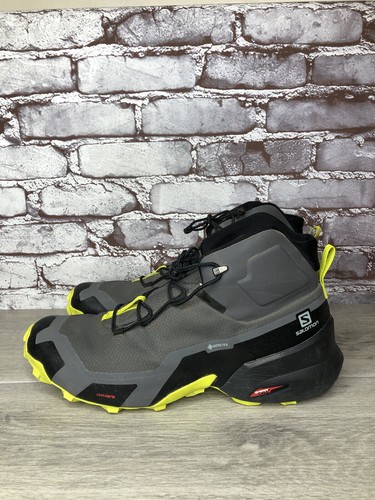 SALOMON Cross Hike Mid GTX Gray Lime Black Hiking Boots Men’s Sz 11M US/45 1/3EU - Picture 20 of 24
