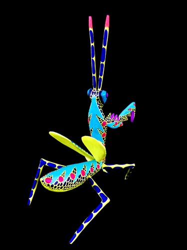 Pre-Assembled PRAYING MANTIS Oaxacan Wood Carving Alebrije, Mexican Folk Art - Picture 6 of 8
