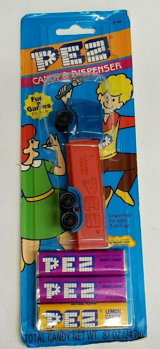 Vintage PEZ Red & Blue TRUCK Series D R4 CANDY DISPENSER Slovenia