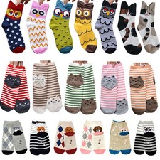 Unisex Women's 3D Printed Casual Cotton Socks Cute Kitten Owl Puppy Ankle Socks