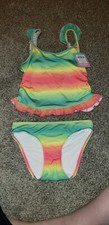 New Girls Reel Legends Sherbert Ombre Hot Pink 2 Piece Swimsuit Size L 14 