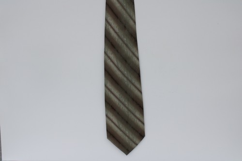 Pierre Cardin Mens Necktie Tie Brown And Tan Stripped 100% Silk