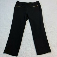 Kate Spade New York Size 10 Black Wool Blend Straight Leg Crop Pants NEW 