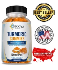Turmeric Curcumin Gummies - Pain Relief, Joint, Brain, Energy & Heart Support
