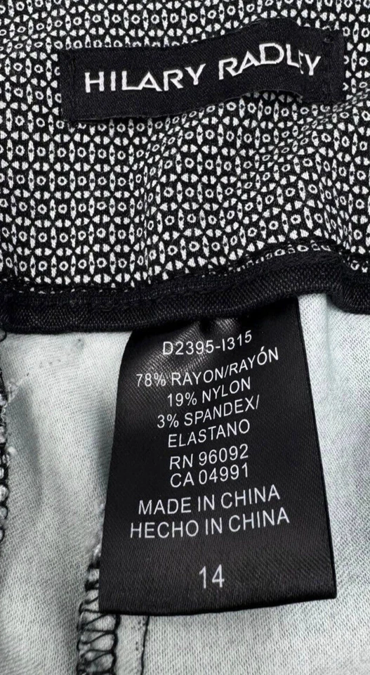 Hilary Radley Print Dress Pants Regular Fit Size 14 - Waist 42" - Color: Gray - Image 4 of 4