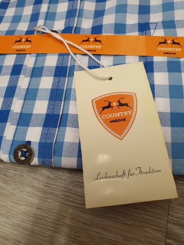 Herren neu mit Etikett Country Maddox schmale Passform blau kariert 2XL 45/46 - Bild 4 von 8