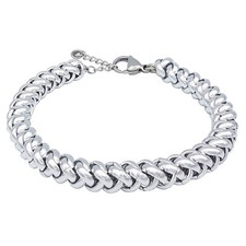 Bracciale intrecciato in alluminio acciaio moschettone oro argento Donna 7 mm