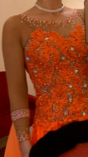 Stunning orange/peach ballroom dance dress - 10/12