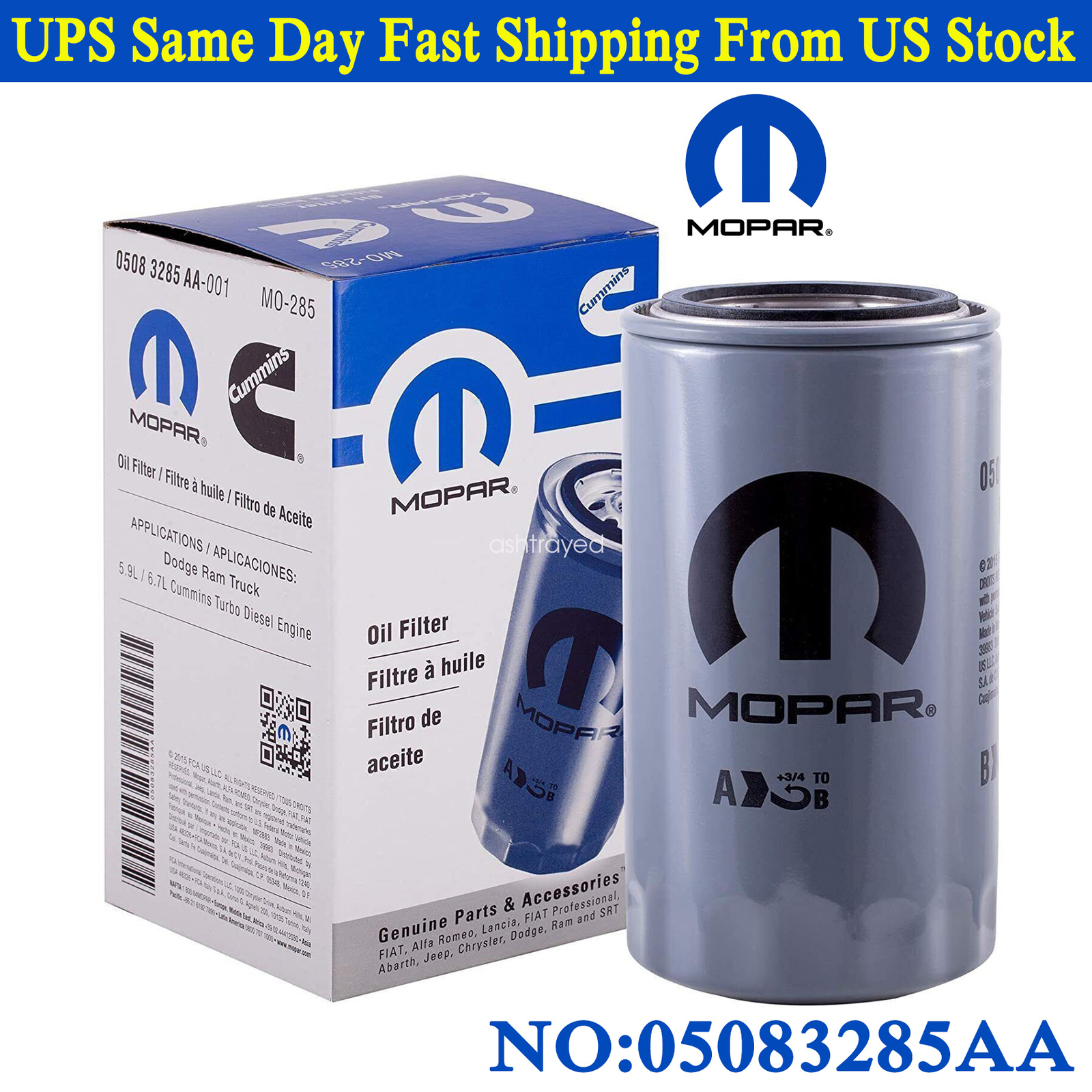 1989-2020 DODGE RAM CUMMINS 5.9L 6.7L DIESEL ENGINE OIL FILTER OEM# 5083285AA