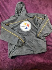 NFL Pittsburgh Steelers Reebok 1/4 Zip Pullover Jacket Sz Large