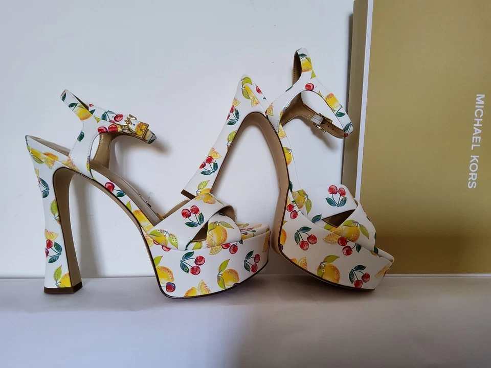 Scarpe con tacco platforms sandals sandalo fruit print MICHAEL KORS taglia 38.5 - Immagine 2 di 4